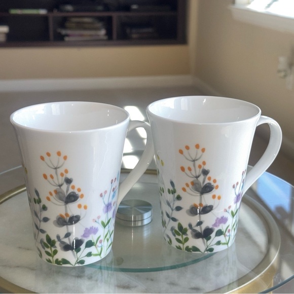 Mikasa Tivoli Garden Bone China Mug Set – Botanical Leaf Pattern (Set of 2) - Picture 7 of 9